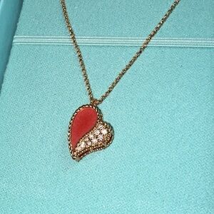 Roberto Coin 18k Yellow Gold Amorino Diamond Heart Necklace